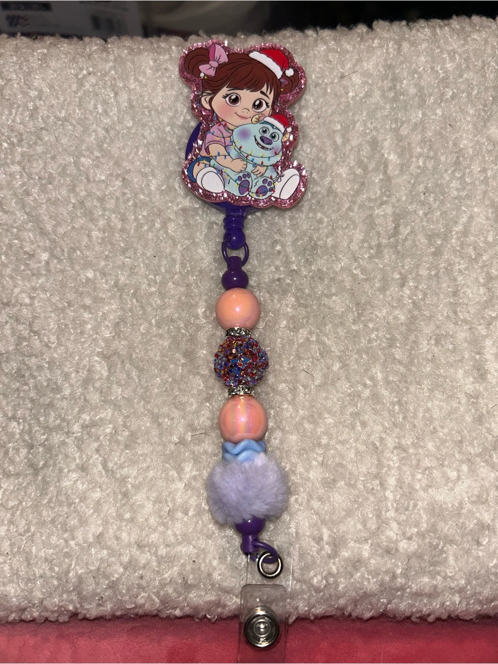 Handmade boo beaded badge reel